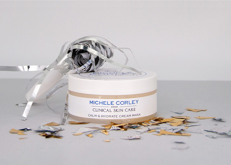 Retail size Calm & Hydrate Cream Mask with confetti.