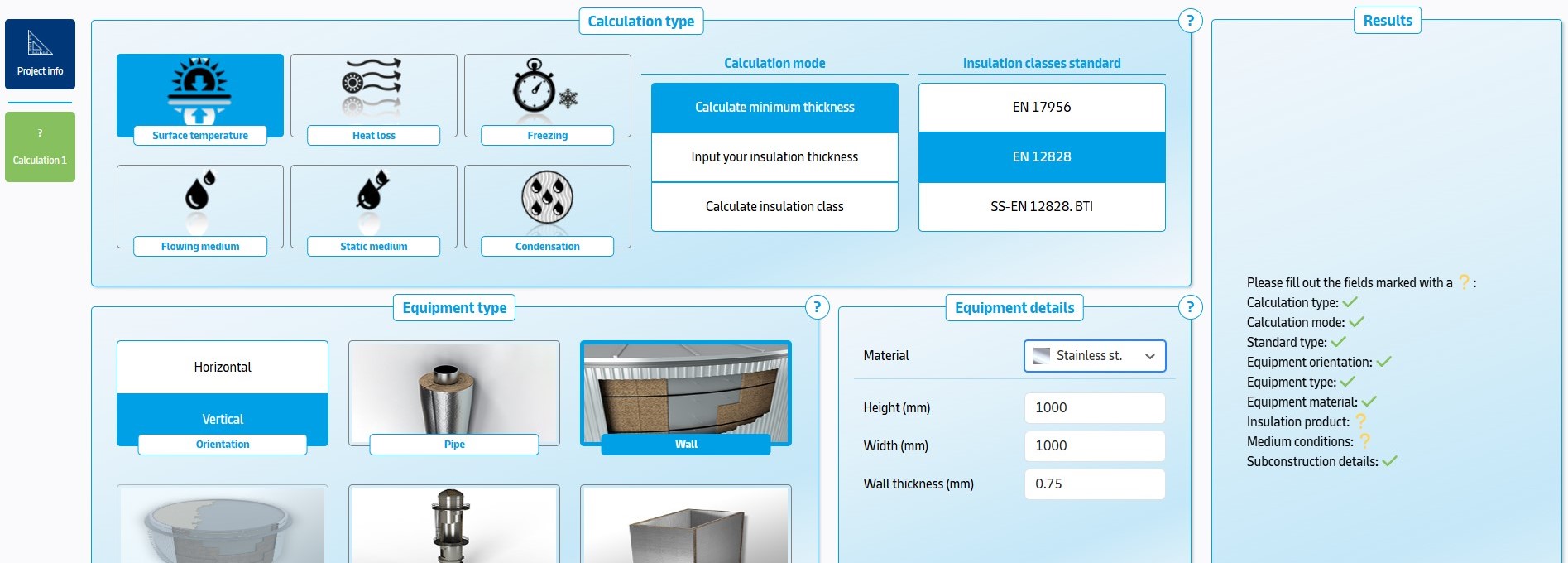 Input Calculation Details