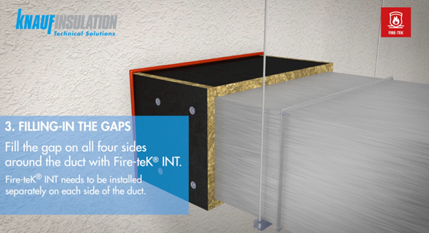 Fire-teK DuctProtect EI30 R SYSTEM - Ventilation duct insulation wall penetration