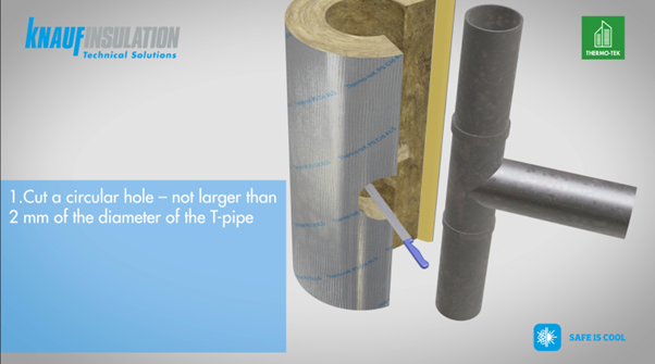 Installation instructions for insulation of cold water lines with Thermo-teK PS Cld SYSTEM - Part 2-insulation of T parts and stop valve