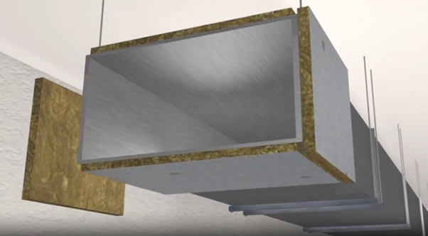 Fire protection for rectangular ventilation ducts with Fire-teK boards