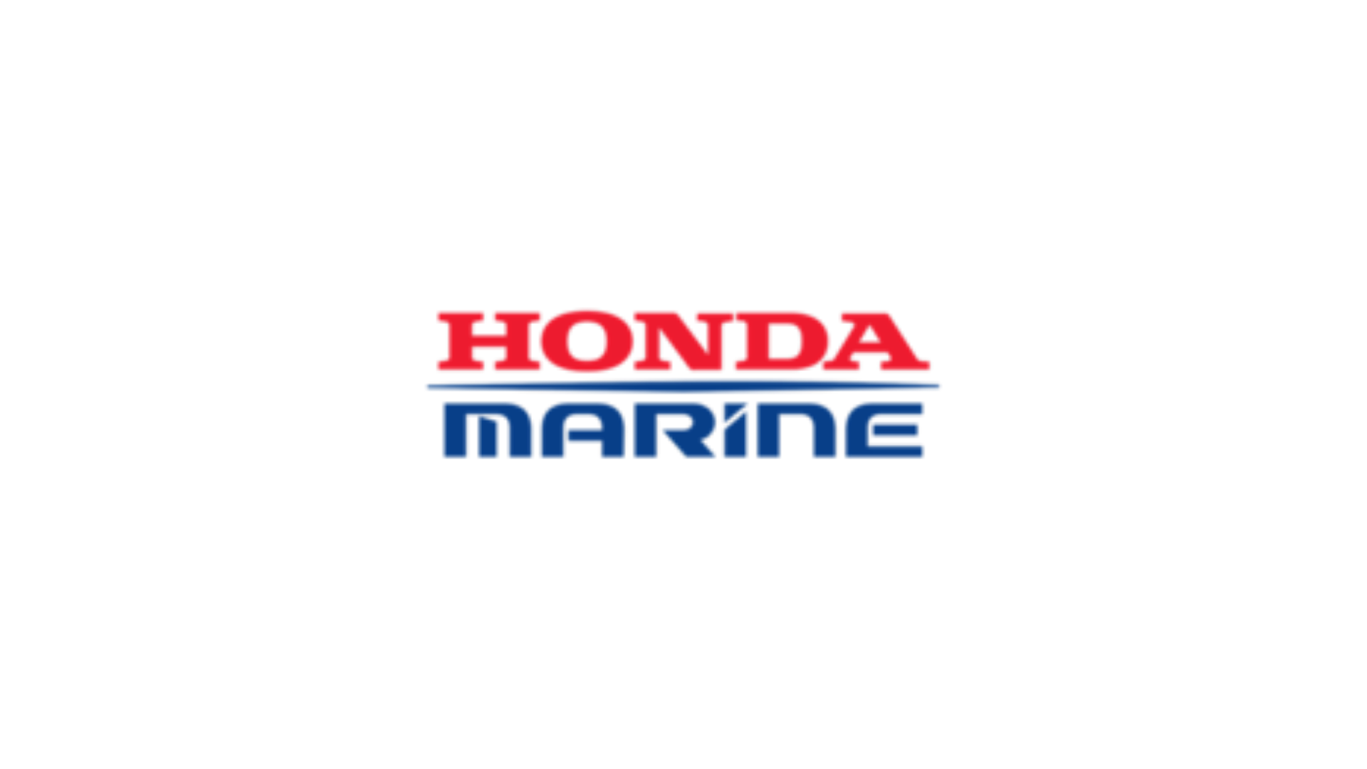 The image shows the Honda Marine logo with "HONDA" in red uppercase letters above "MARINE" in blue uppercase letters.