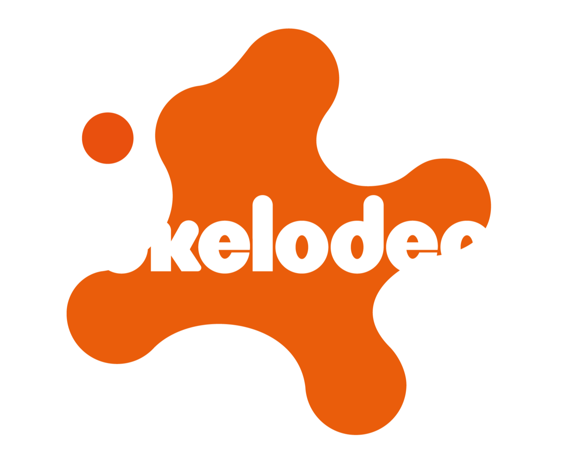 Orange splat with the word “nickelodeon” in white lowercase letters across the center, on a light gray background.