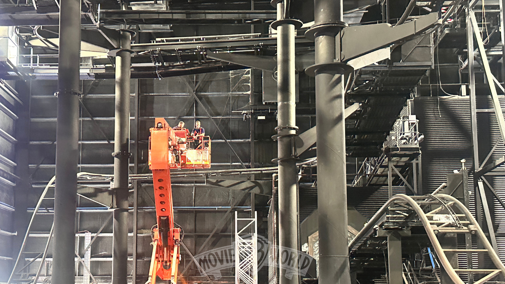 Tech Services working on the Highzone area of Scooby Doo Spooky Coaster.