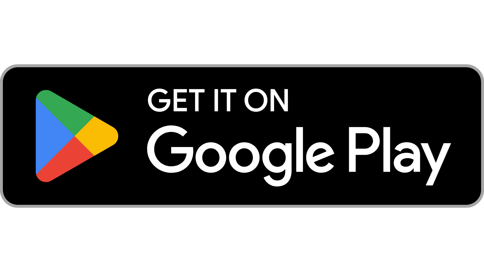 Black rectangle button to download on the google play store