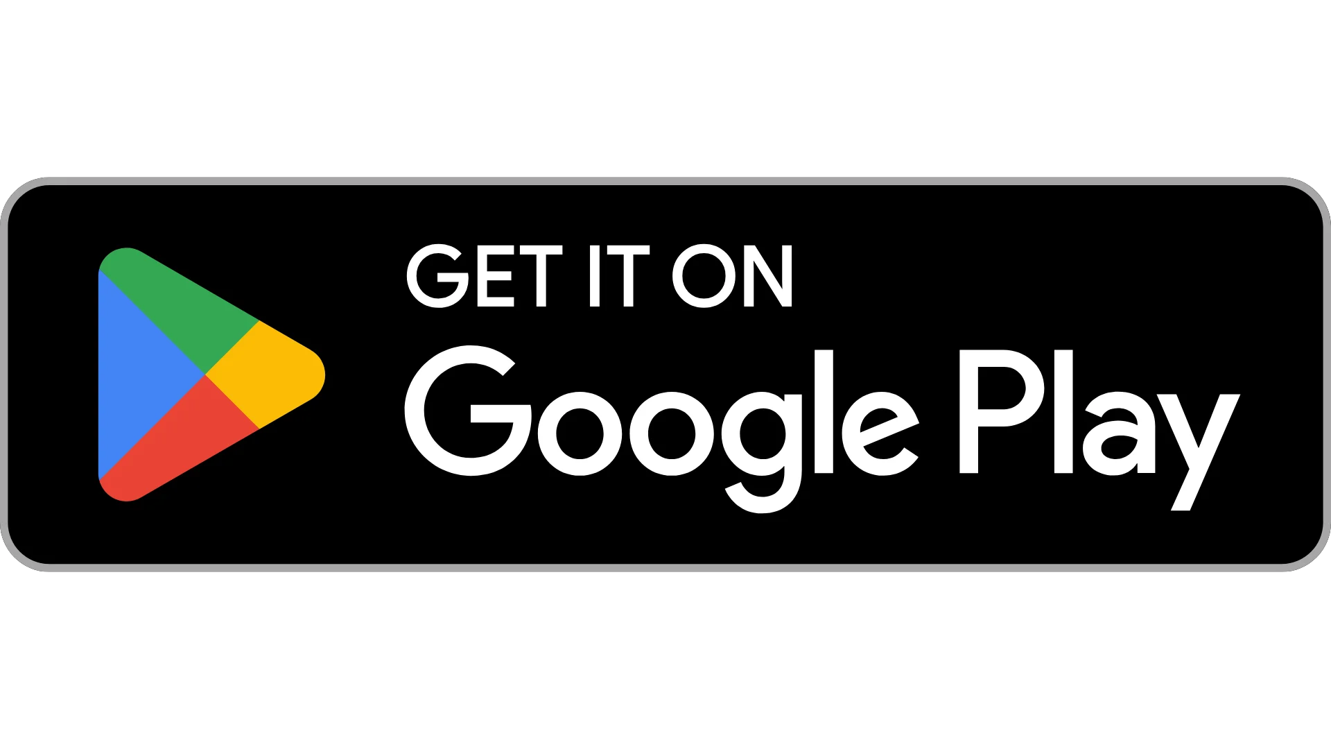 Black rectangle button to download on the google play store