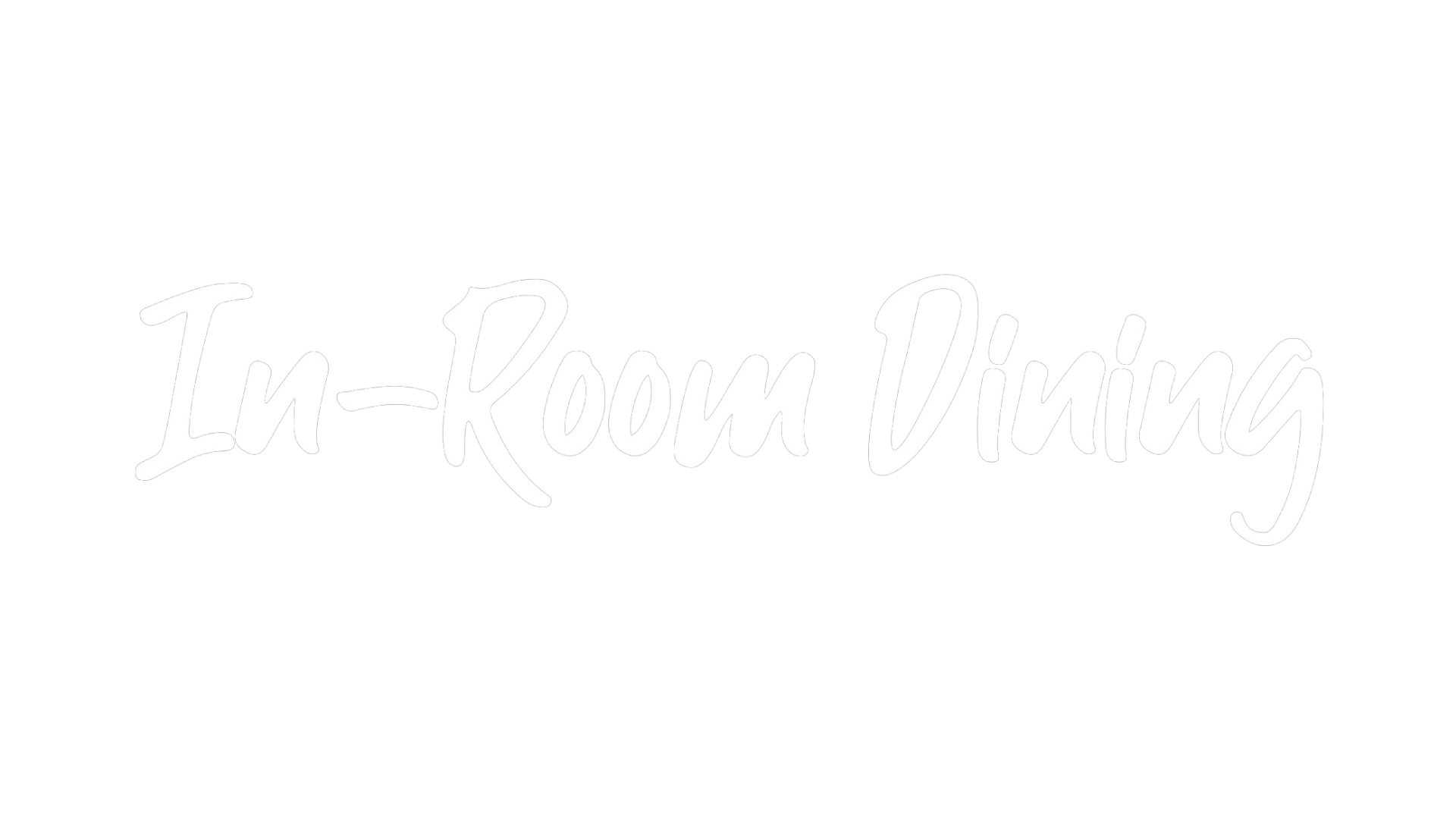 White text reads "In-Room Dining" in a cursive font.