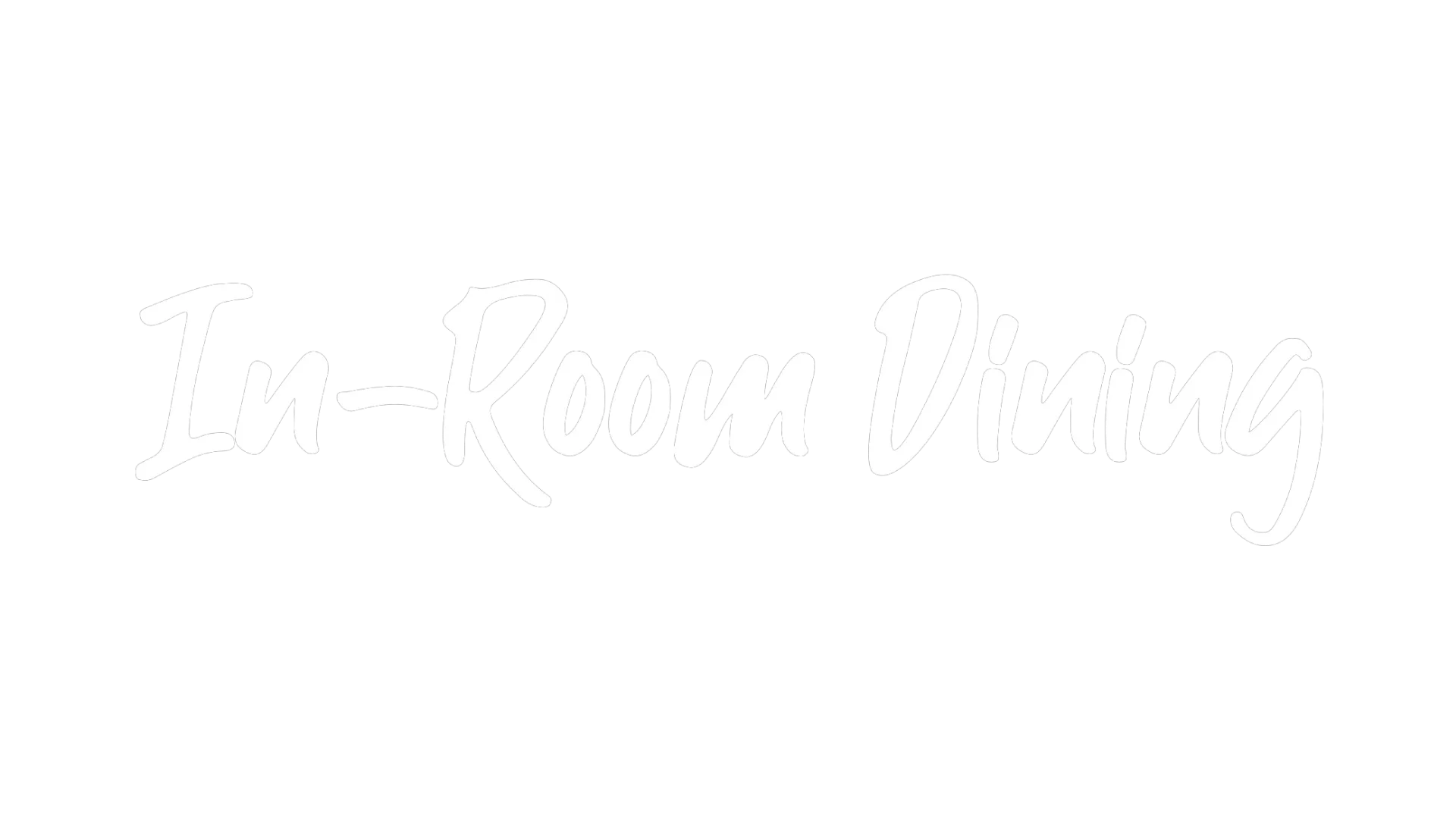 White text reads "In-Room Dining" in a cursive font.
