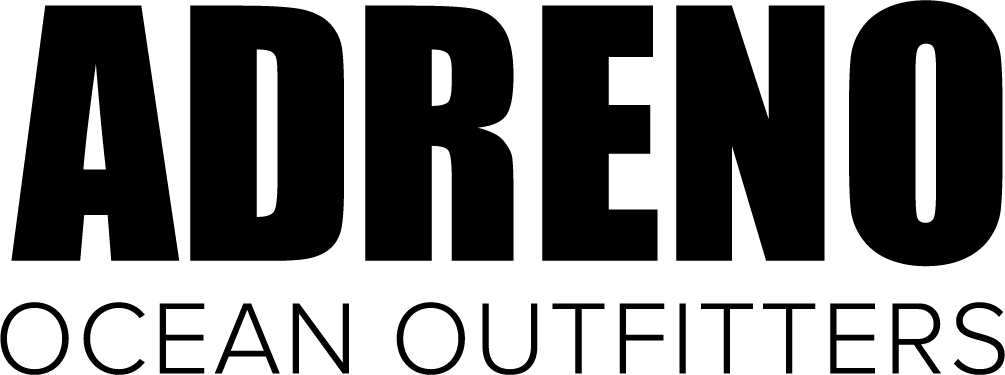 White text on a black background reads "ADRENO" in large letters and "OCEAN OUTFITTERS" in smaller letters below.