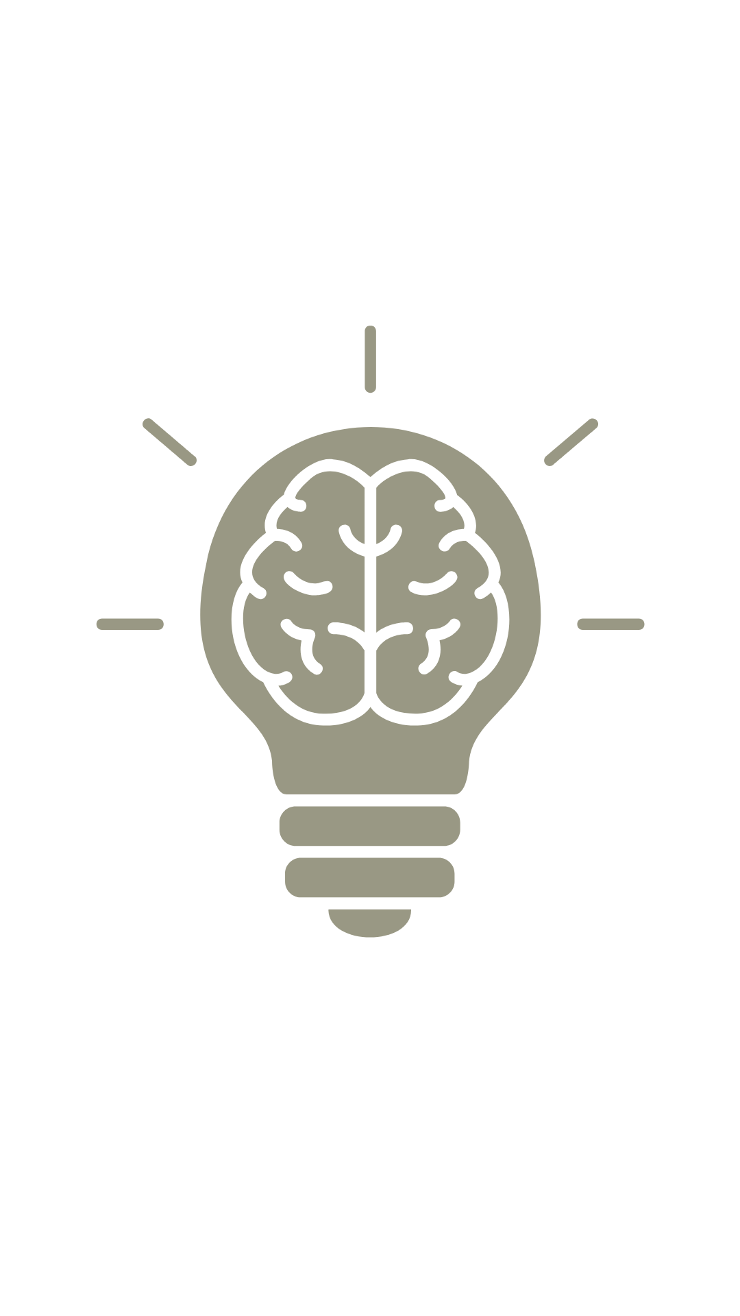 Illustration of a lightbulb with a brain inside it and lines radiating outward, symbolizing creativity or an idea.