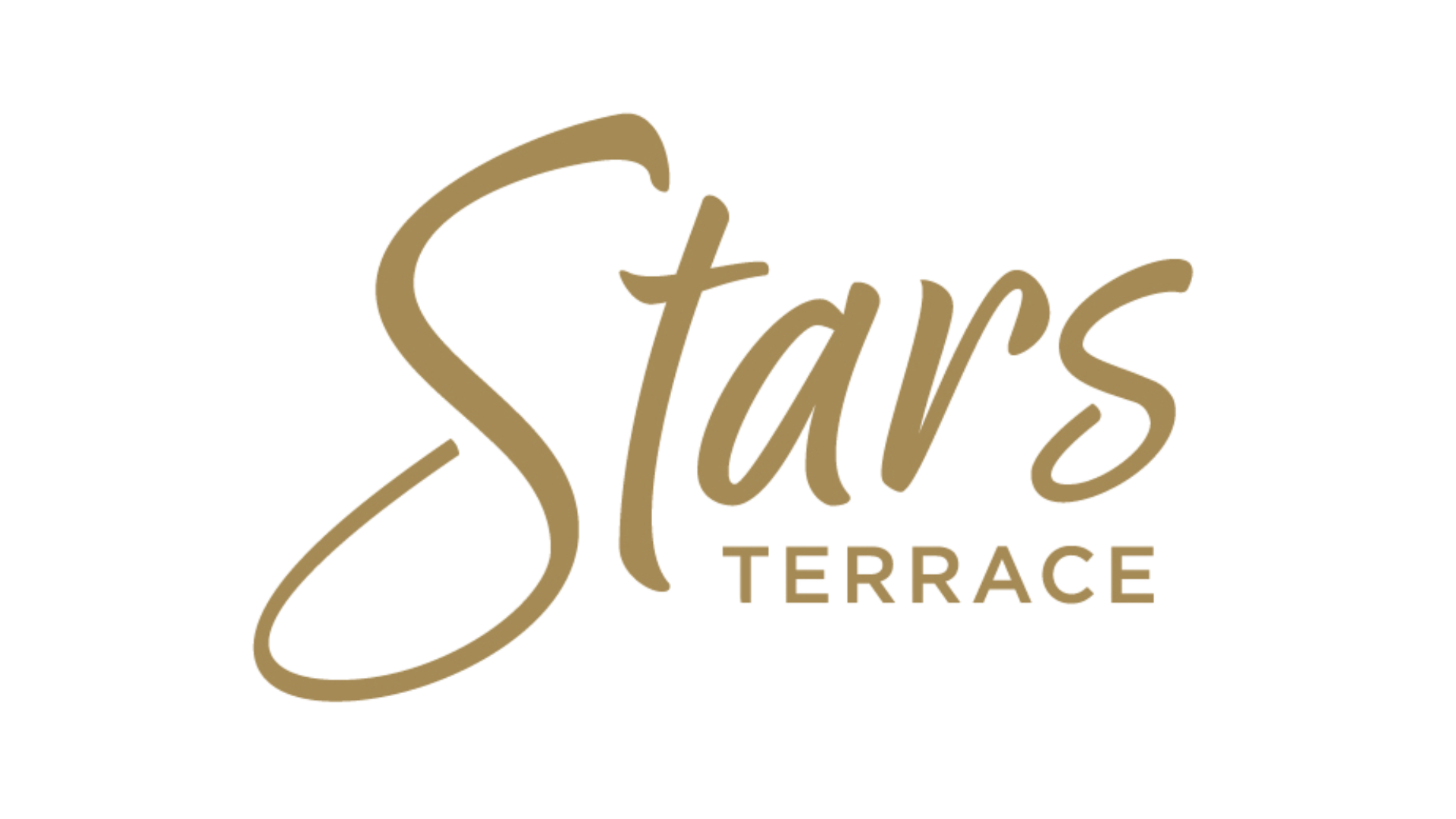 Logo with the word "Stars" in a large, elegant script font and "TERRACE" in smaller, uppercase letters beneath it, both in gold on a light background.