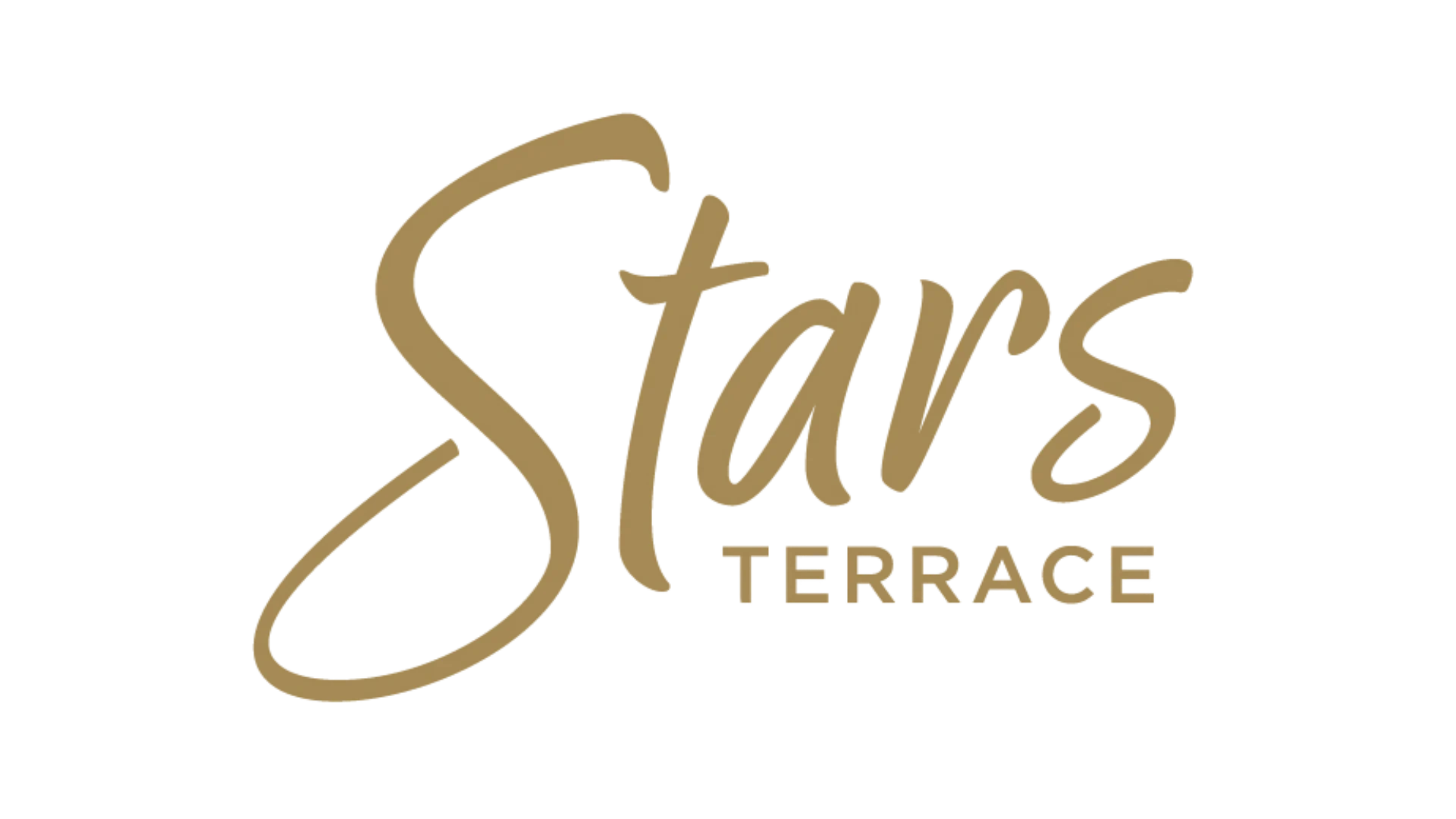Logo with the word "Stars" in a large, elegant script font and "TERRACE" in smaller, uppercase letters beneath it, both in gold on a light background.