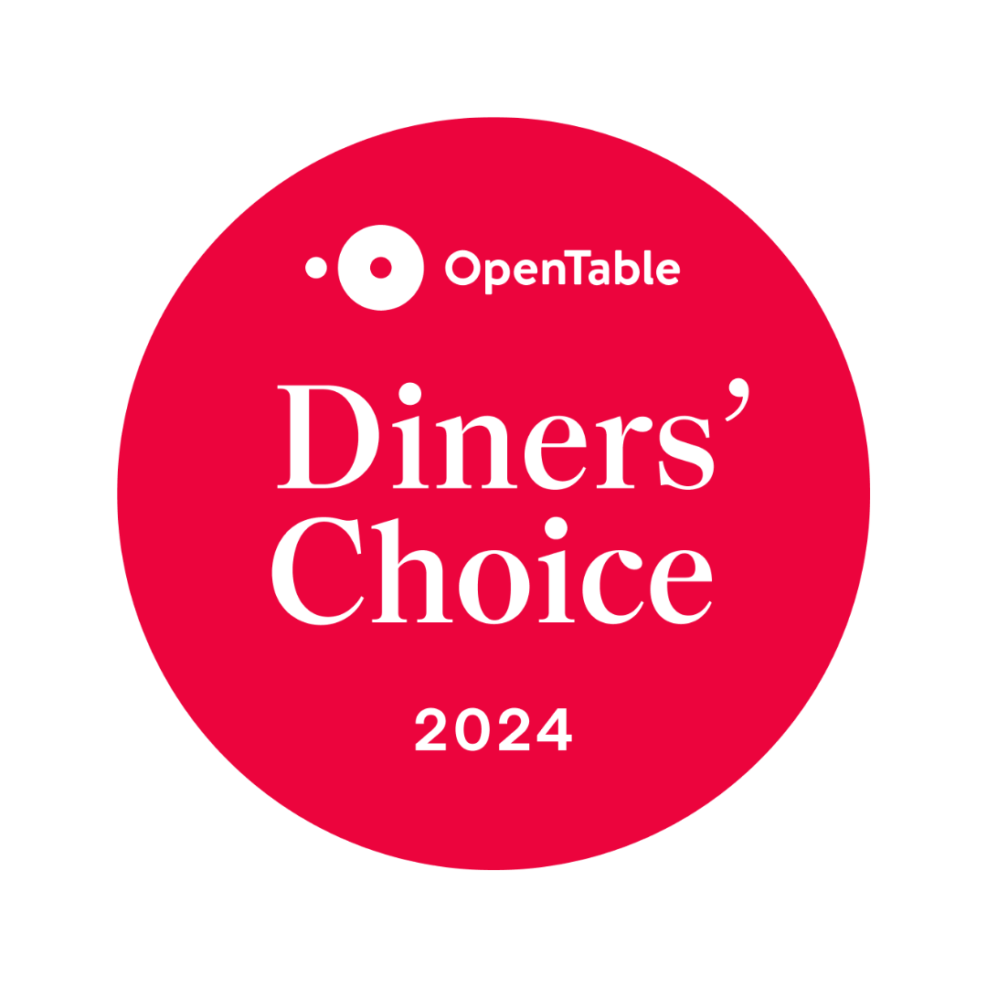 Red circular OpenTable Diners' Choice 2024 badge with white text.