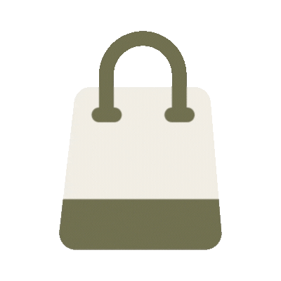 Animated illustration of a shopping bag with various items popping out, including a clock, clothes, and electronic devices, representing online shopping or e-commerce.