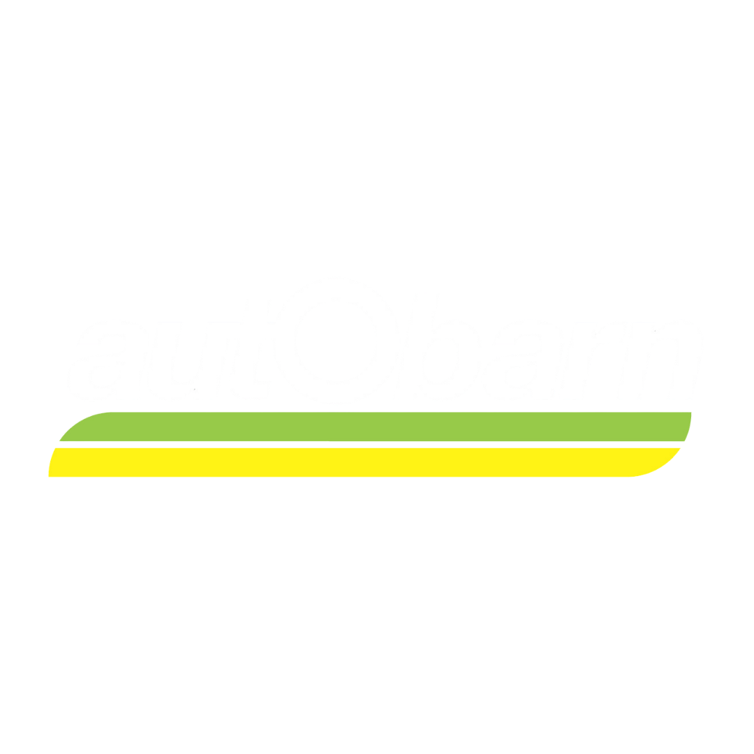 Autobarn logo with the word "autObarn" in white letters on a dark background, featuring a green and yellow stripe beneath the text.