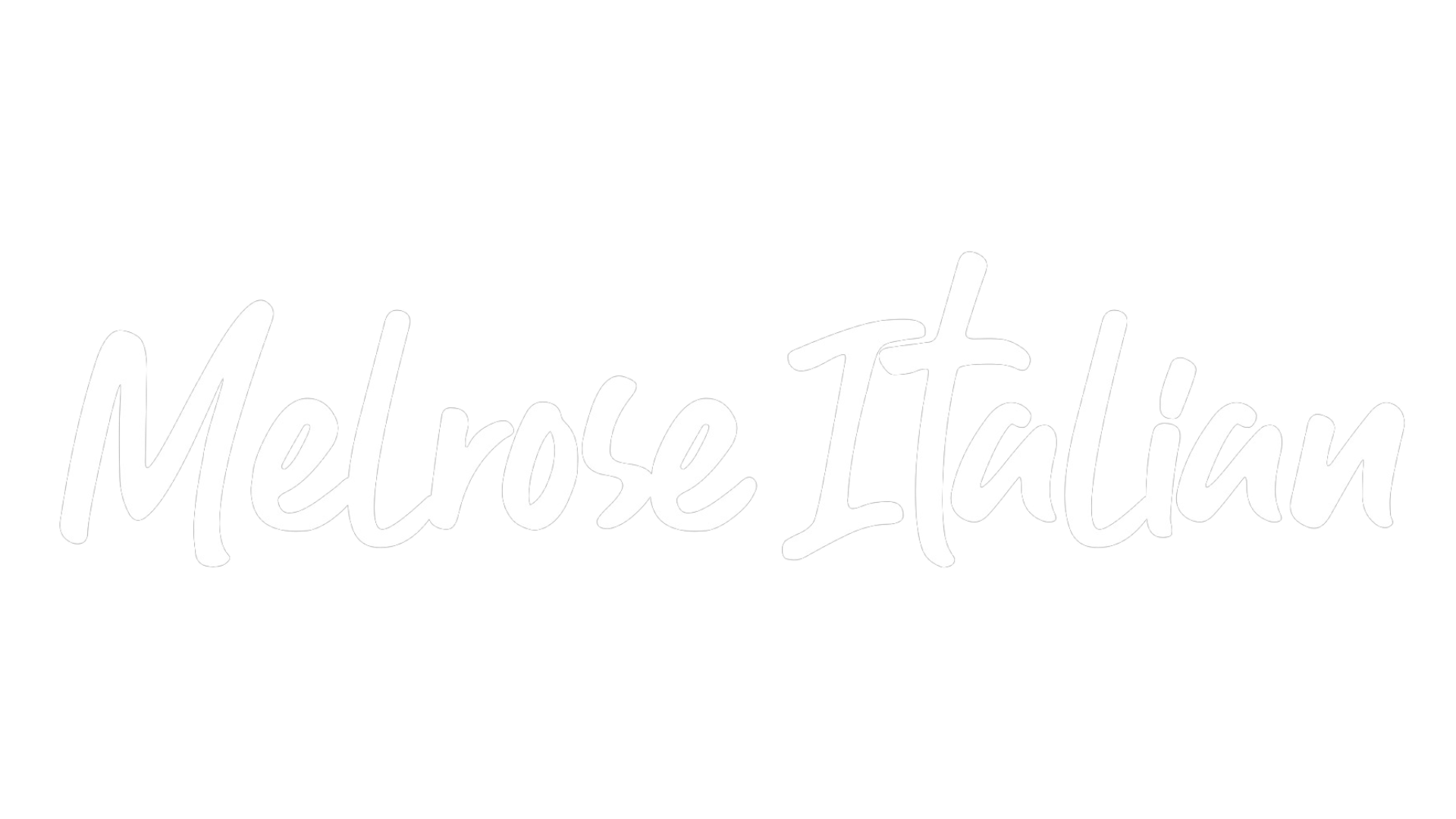 White text reads "Melrose Italian" in a cursive font.