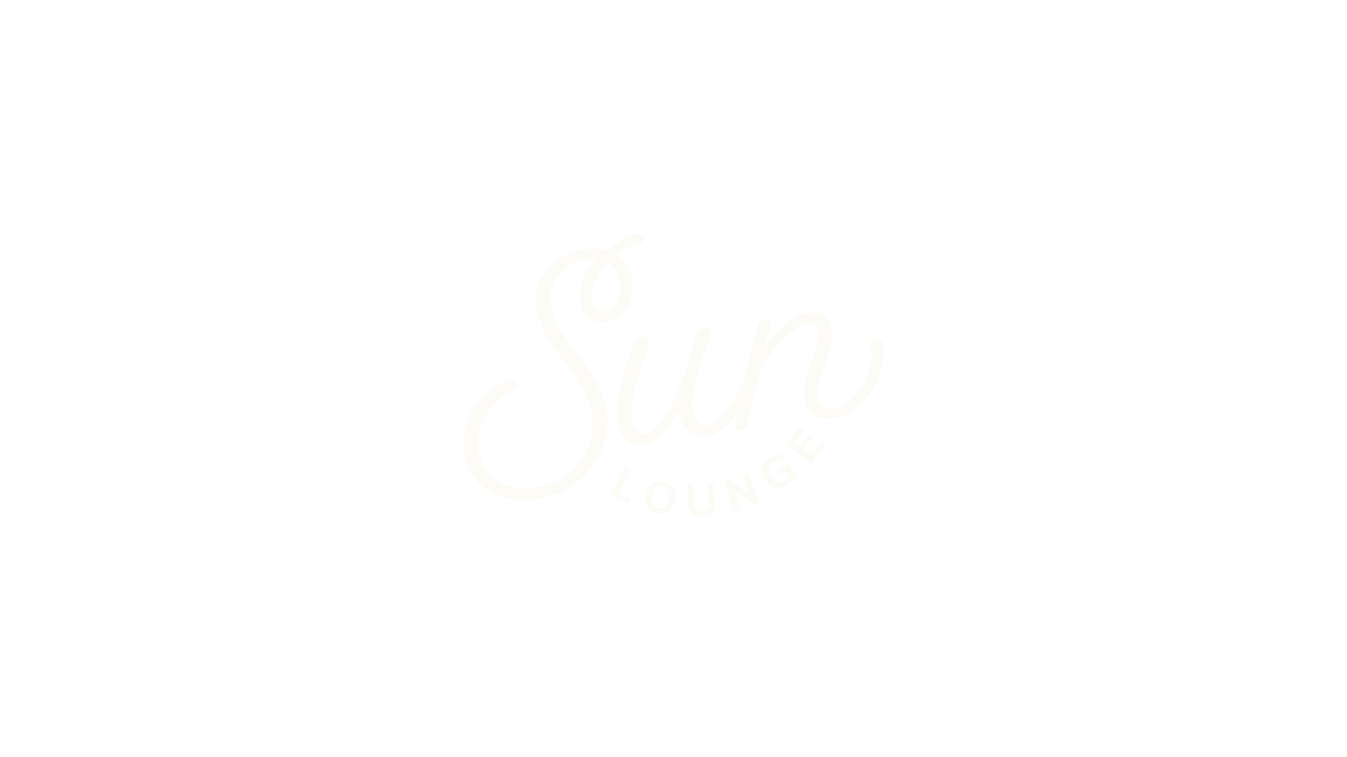 Light cursive text on a pale background reads “Sun Lounge.” The word "Sun" is written in larger, flowing script, while "LOUNGE" is in smaller, uppercase letters below.