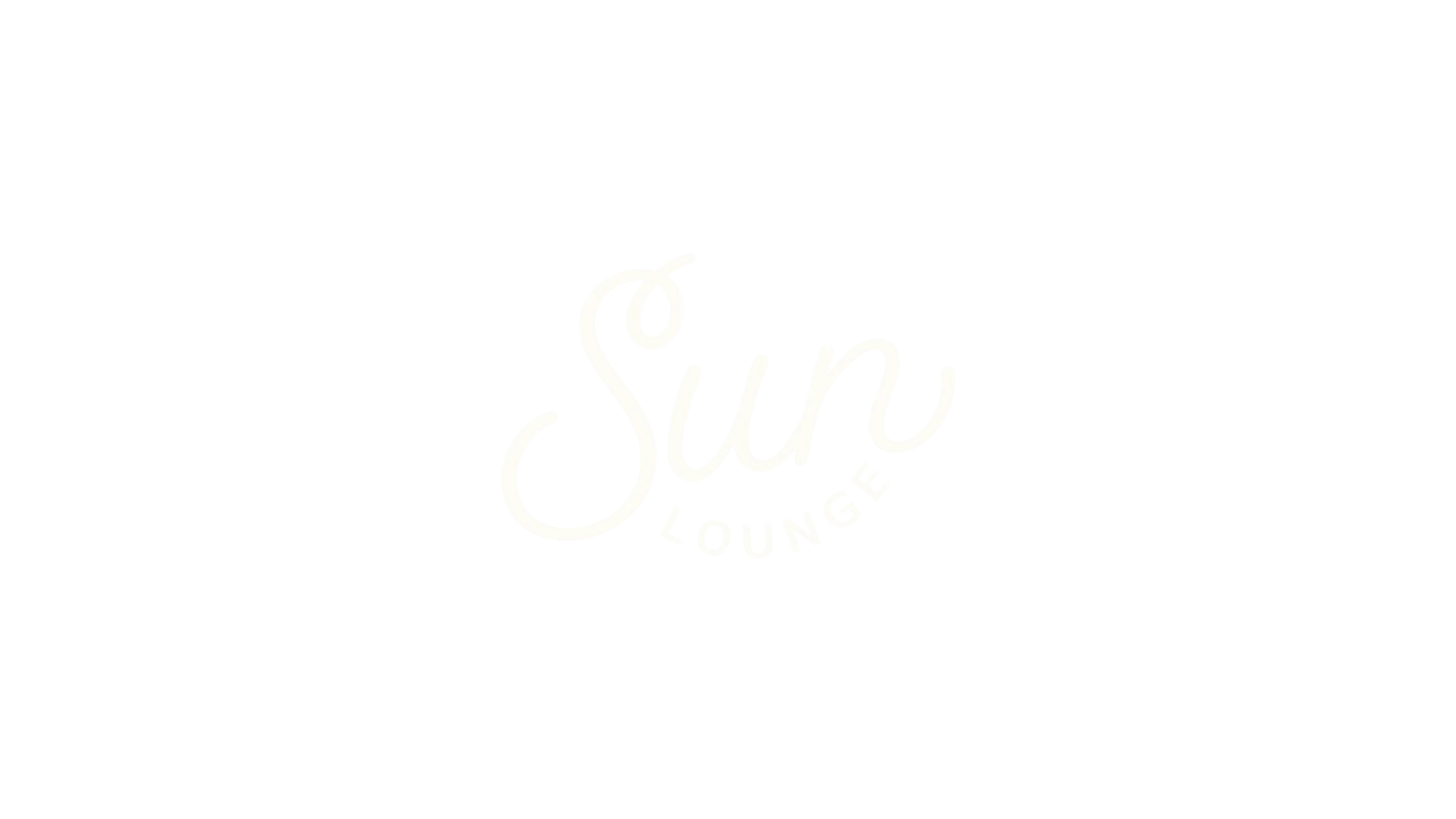 Light cursive text on a pale background reads “Sun Lounge.” The word "Sun" is written in larger, flowing script, while "LOUNGE" is in smaller, uppercase letters below.