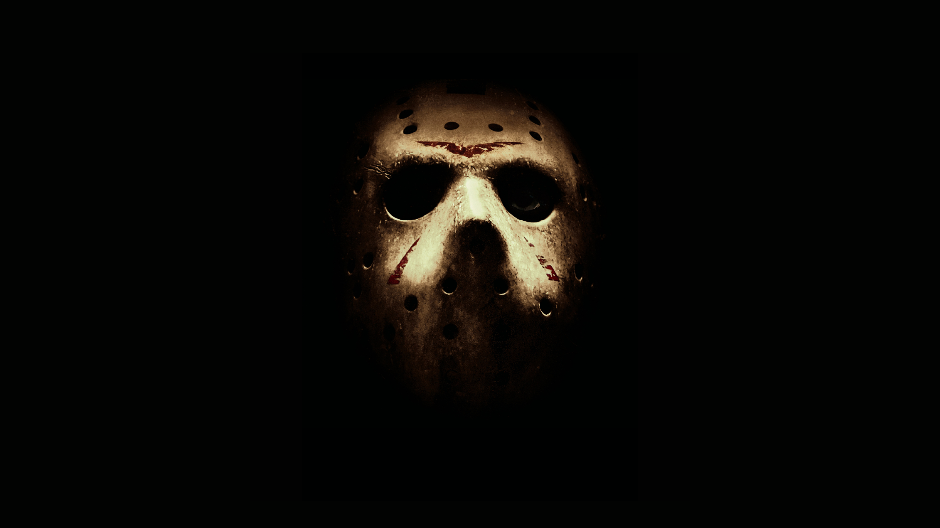 Promotional graphic for Friday the 13th: A Deadly 4-D Experience, featuring a hockey mask.