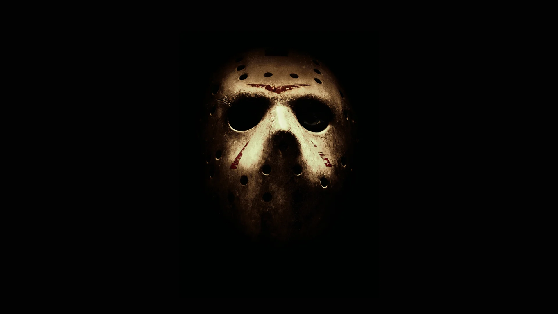 Promotional graphic for Friday the 13th: A Deadly 4-D Experience, featuring a hockey mask.