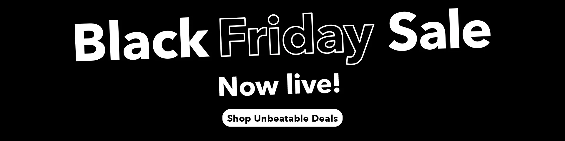 Black Friday sale announcement on a black background. Text reads "Black Friday. Sale starts 24 November." A white button says "Sign Up for First Access.