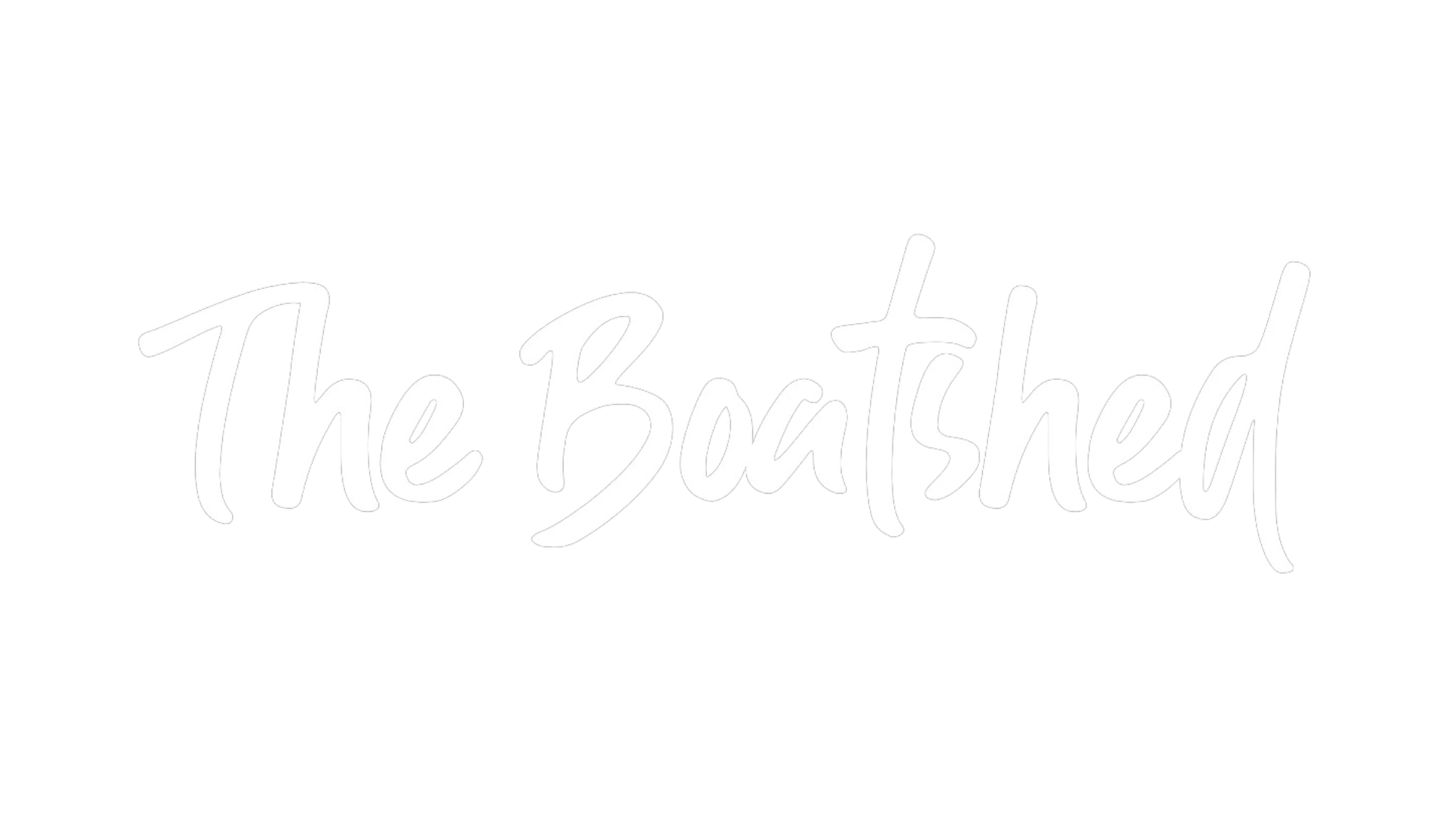 Text reading "The Boatshed" in white script.