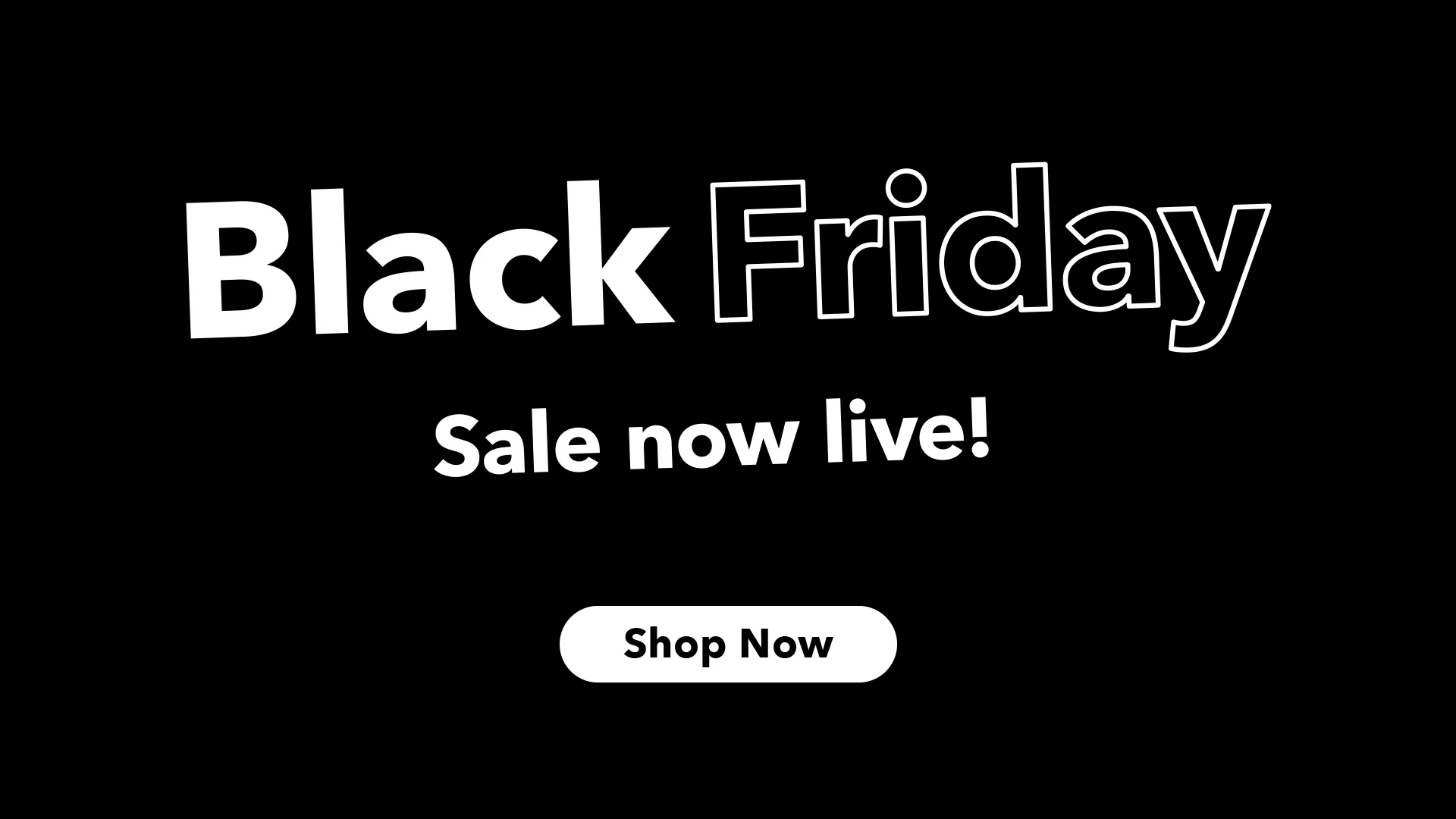 Black background with bold text: "Black Friday. Sale starts 24 November." Below is a white button with the text "Sign Up for First Access.