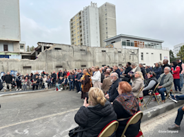 Cérémonie officielle des travaux de démolition de la dalle du Parc aux Lièvres