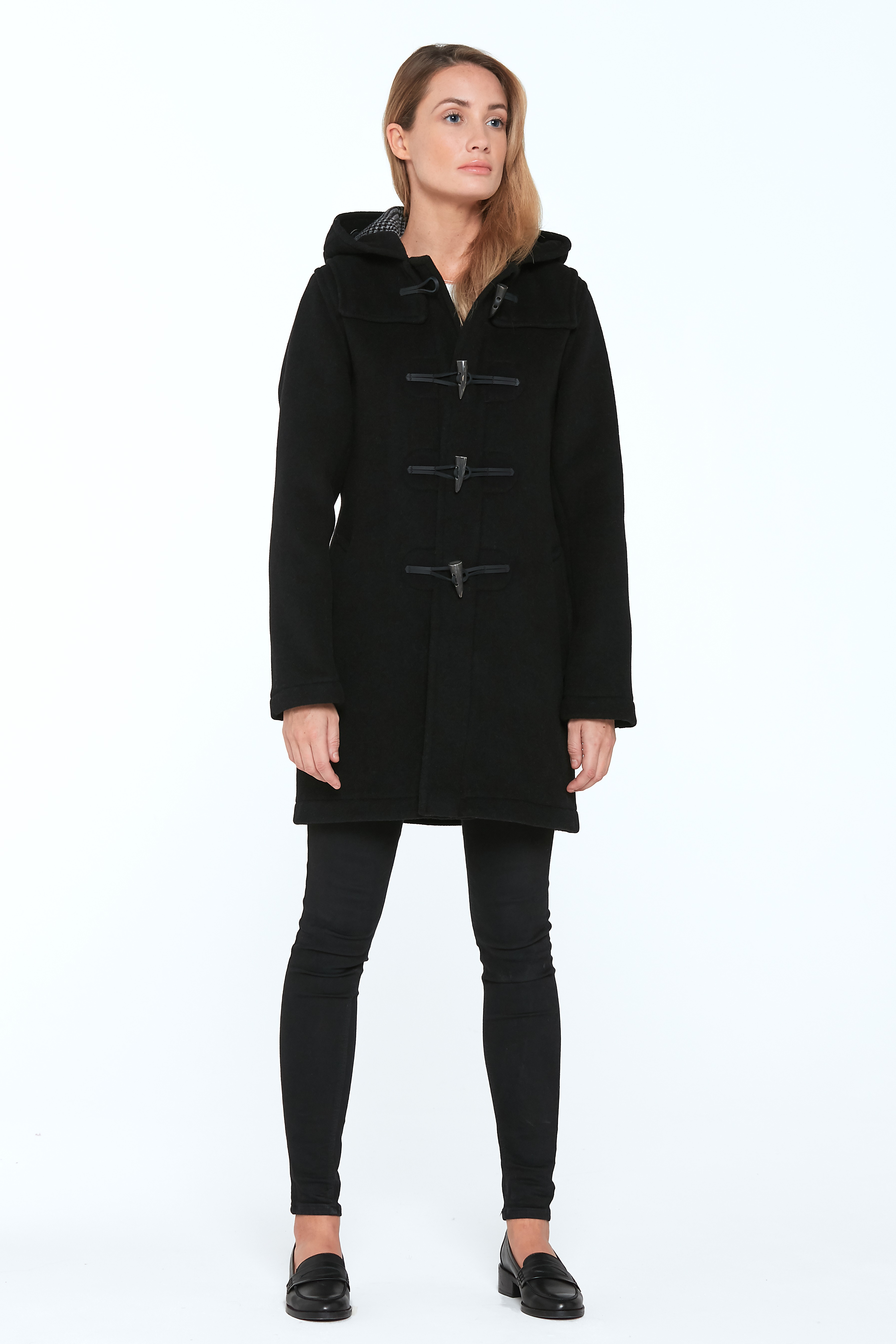 Martina Long Welt Duffle Coat Black POW London Tradition