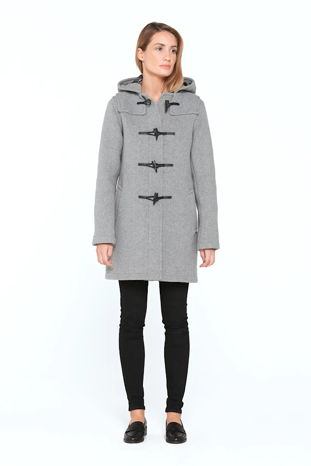London Tradition Martina Welt Ladies Duffle Coat Pearl Grey Front