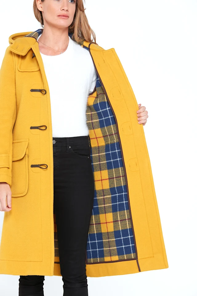 London Tradition M11 Ladies Duffle Coat Yellow Inside