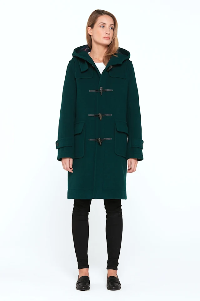 London-Tradition-Erica-Ladies-Duffle-Coat-British-Racing-Green-F