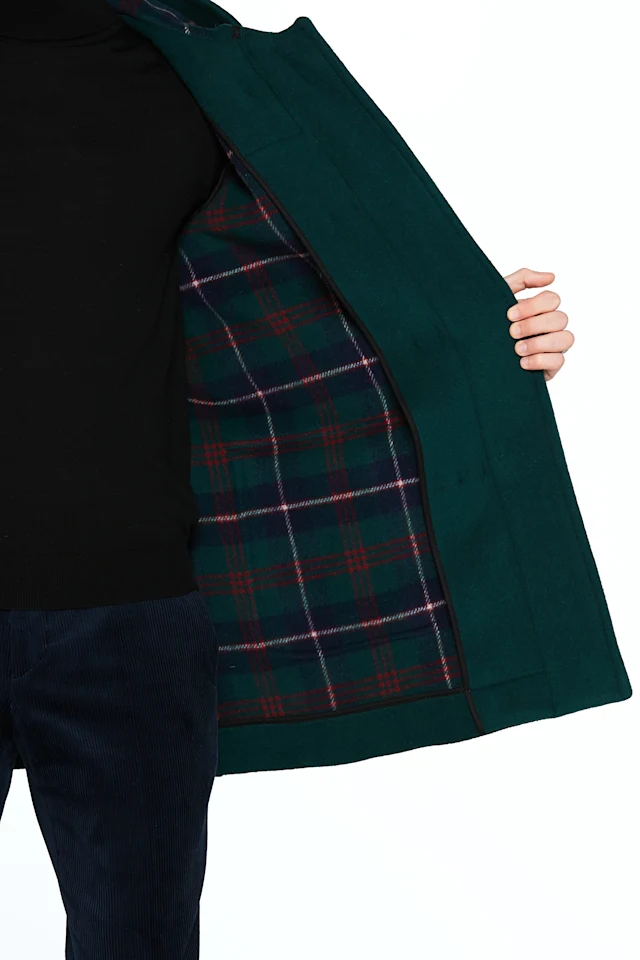 London Tradition M5 Duffle Coat British Racing Green Inside