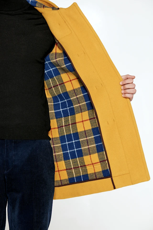 London Tradition M5 Duffle Coat Yellow Inside