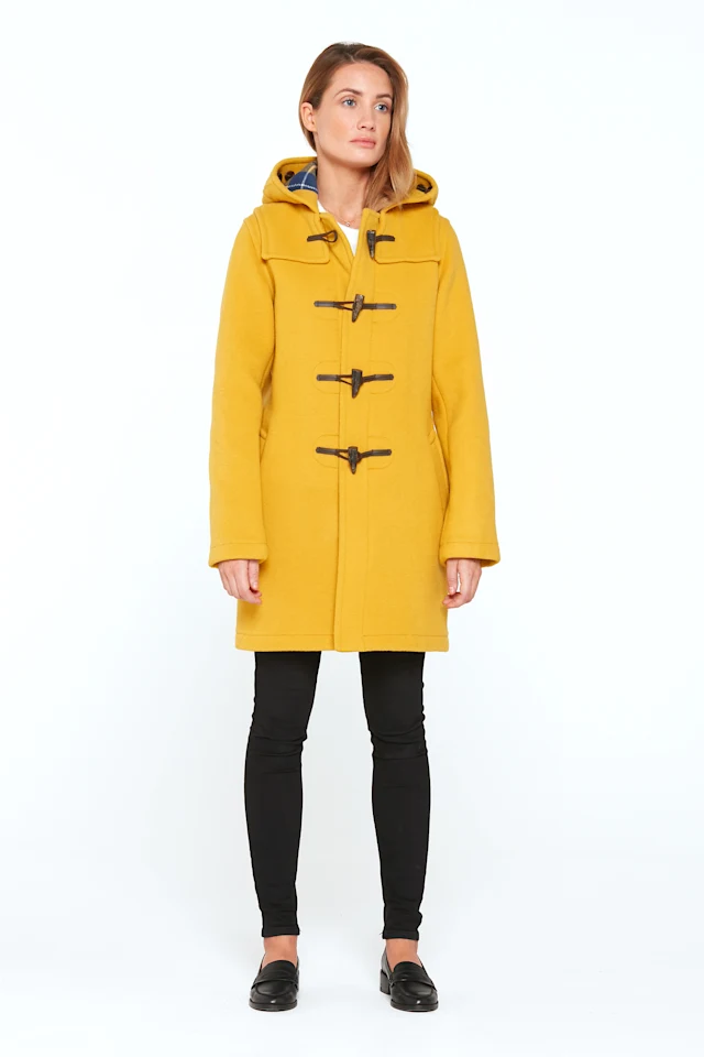 London Tradition Martina Welt Ladies Duffle Coat Yellow Front