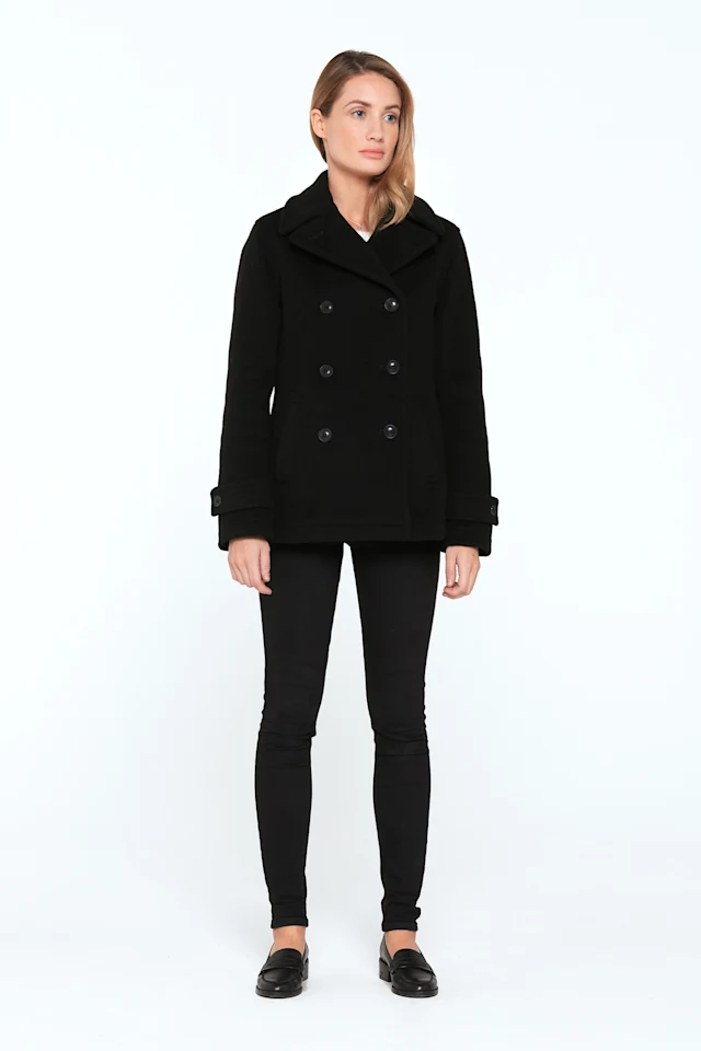 London-Tradition-Lisa-Welt-Ladies-Pea-Coat-Black-F