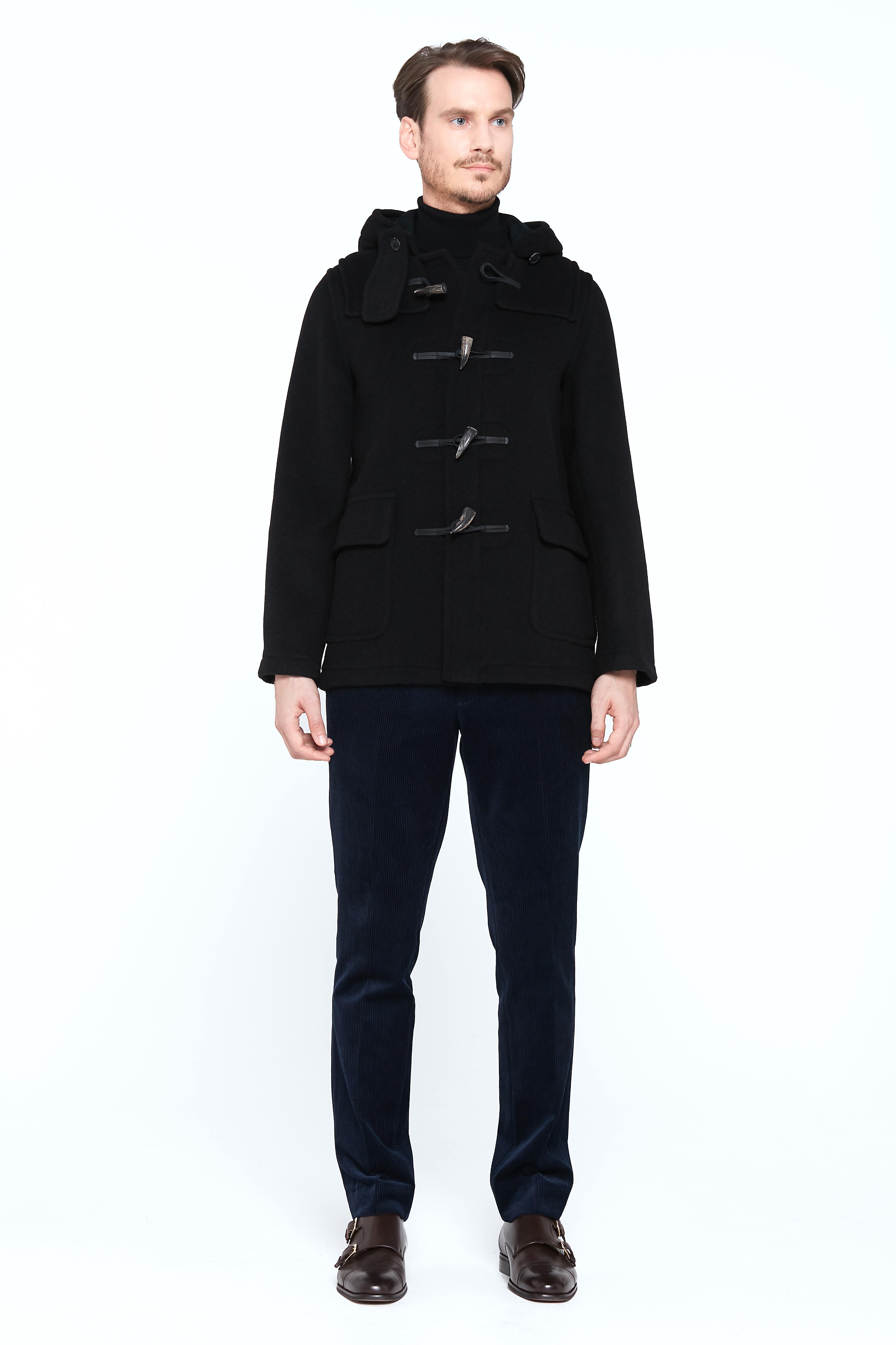 Martin SLM Duffle Coat - Black | London Tradition
