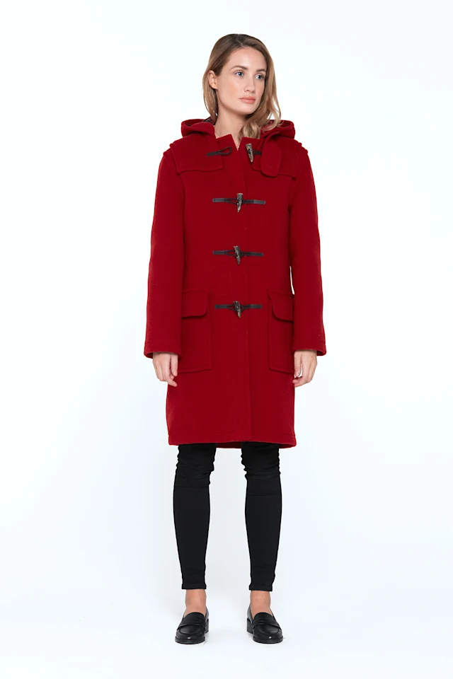 Emily Ladies Duffle Coat Cherry 01
