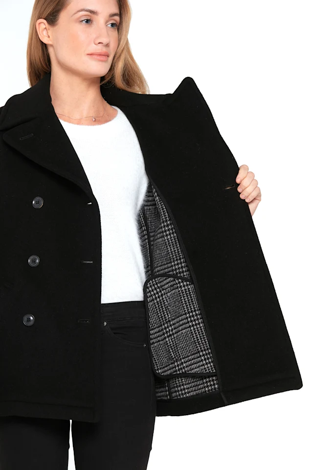 London-Tradition-Lisa-Welt-Ladies-Pea-Coat-Black-I