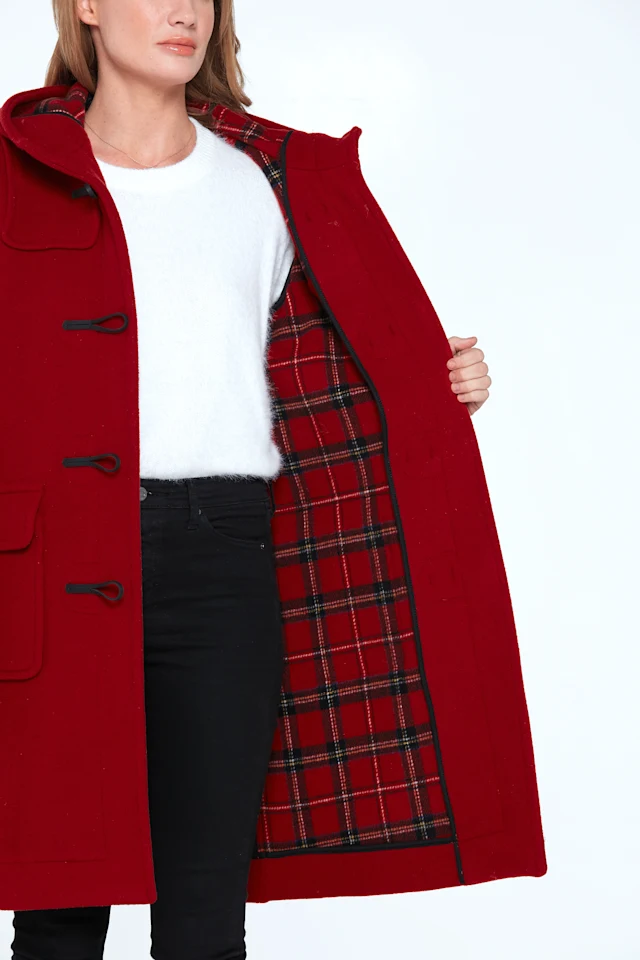 Cherry Lisa Welt London Tradition Ladies Pea Coat Inside View