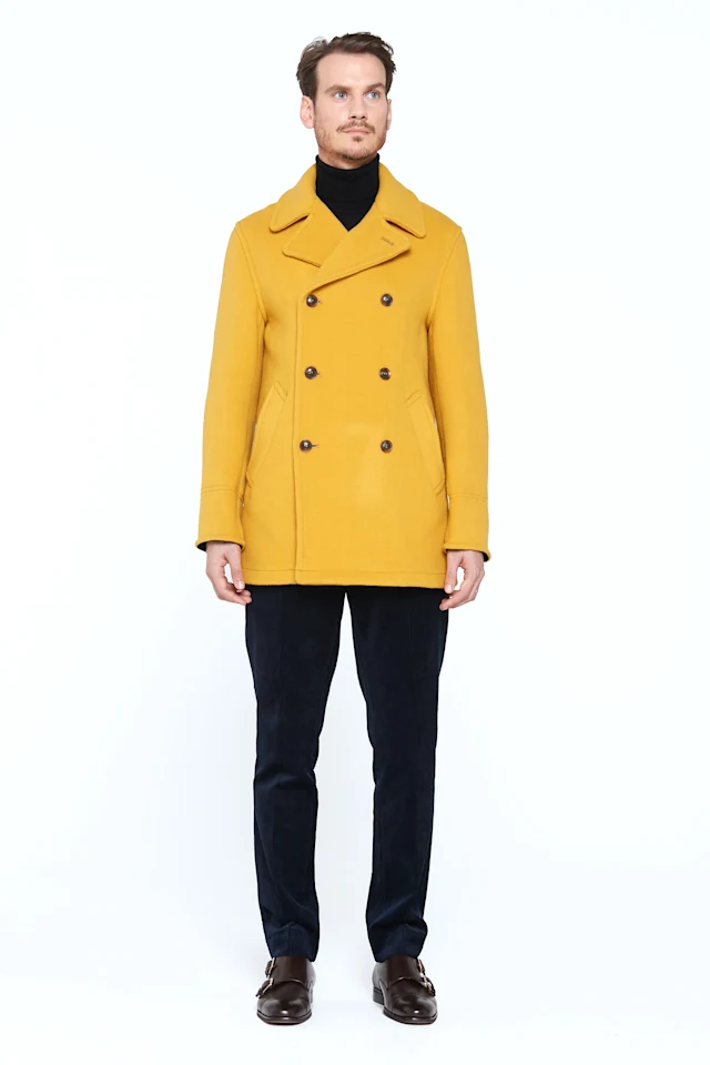 London-Tradition-Scott-Mens-Pea-Coat-Yellow-F