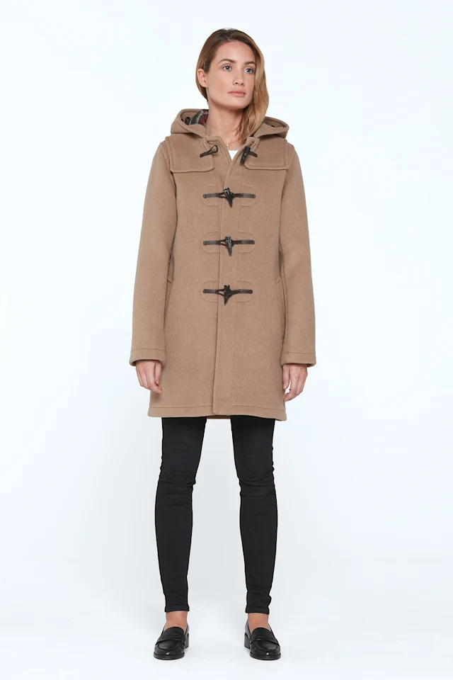 London Tradition Martina Long Welt Ladies Duffle Coat Camel Front
