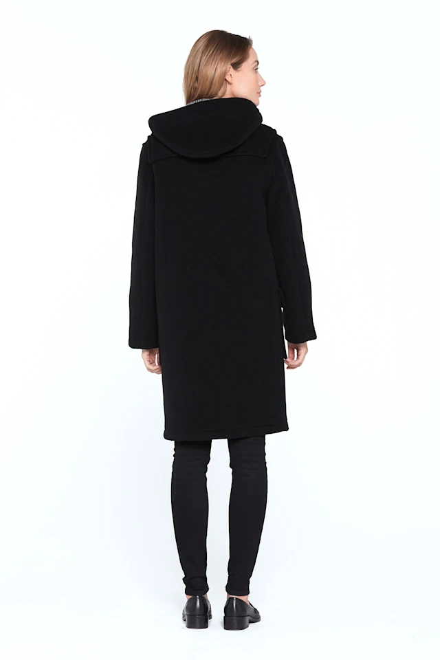 Emily Ladies Duffle Coat Black 03
