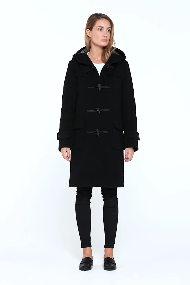 London-Tradition-Erica-Ladies-Duffle-Coat-Black-F