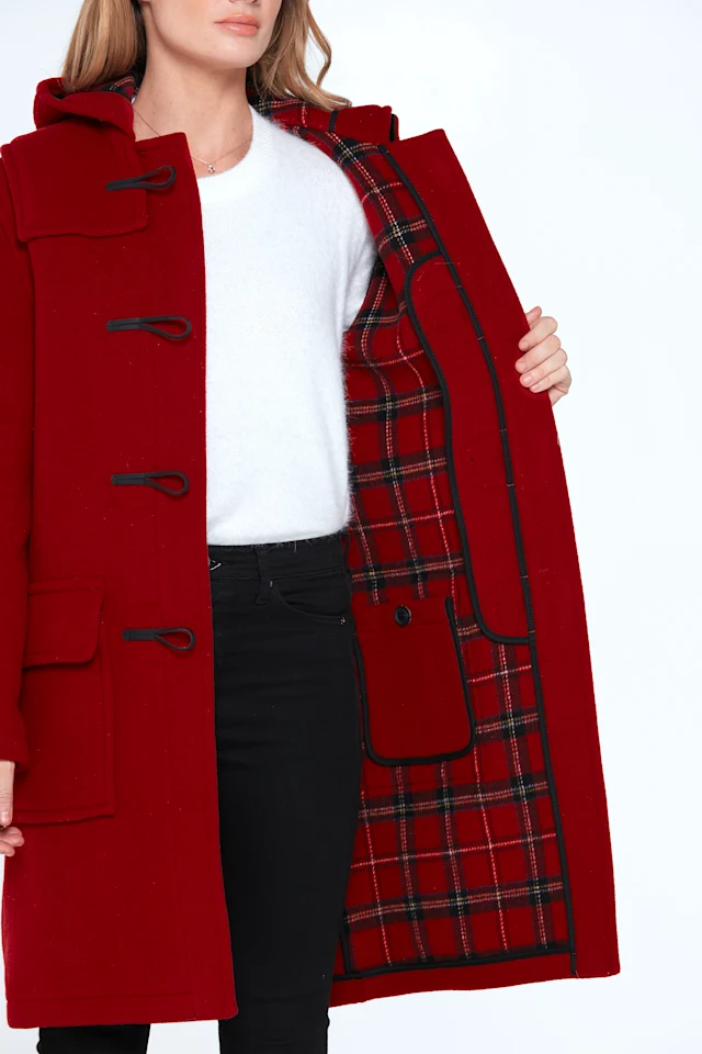 Emily Ladies Duffle Coat Cherry 02