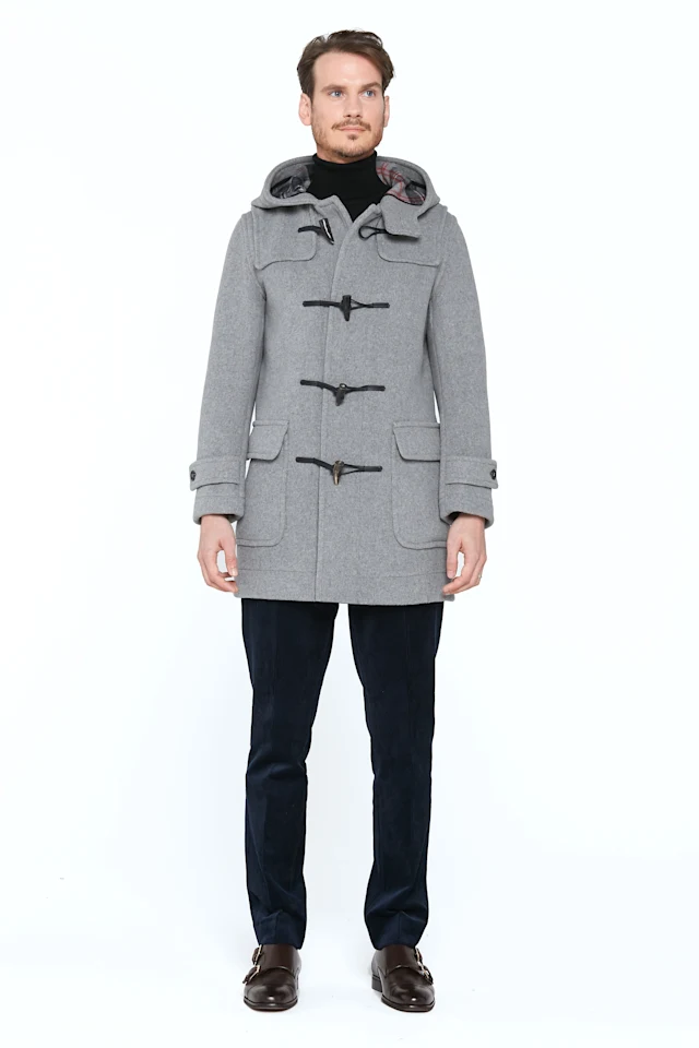 London Tradition M5 Duffle Coat Pearl Grey Front