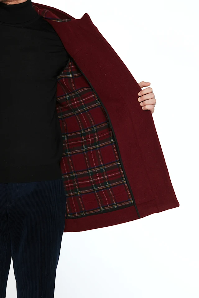 London Tradition M5 Duffle Coat Wine Inside