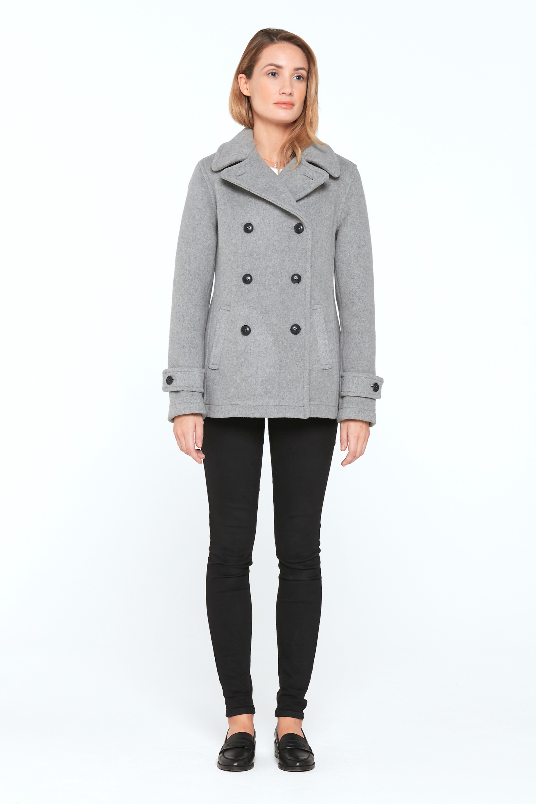 Ladies grey store pea coat