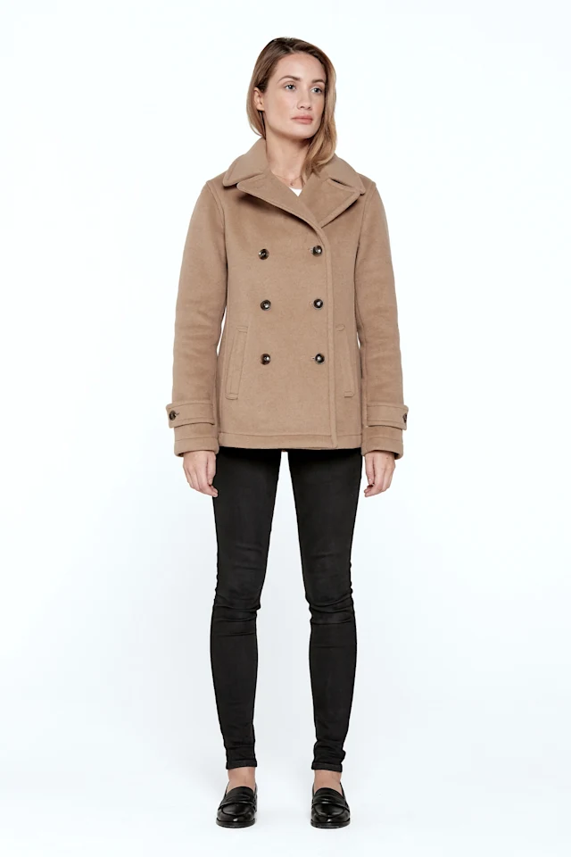 London-Tradition-Lisa-Welt-Ladies-Pea-Coat-Camel-F