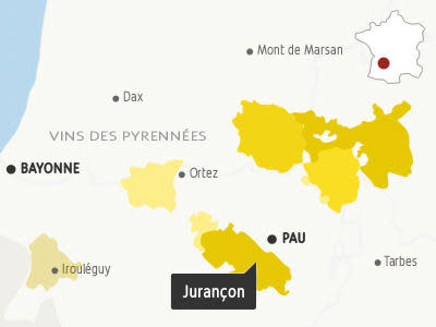 Jurançon wine map
